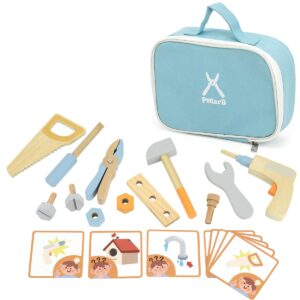 Otroški set z lesenimi orodji in kovčkom za igro vlog