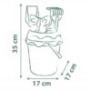 Ilustracija dimenzij kompleta igrač za pesek