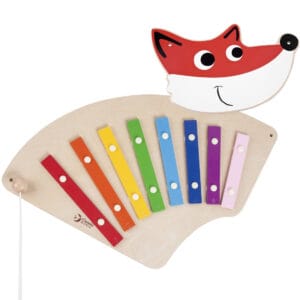 Leseni otroški ksilofon v obliki lisice