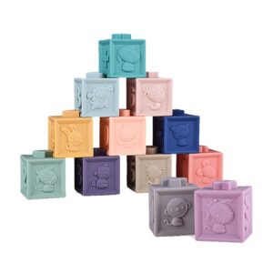 Komplet mehkih senzoričnih kock v pastelnih barvah za otroke