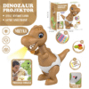Otroški dinozaver projektor z glasbo in barvnimi diapozitivi za projiciranje slik.