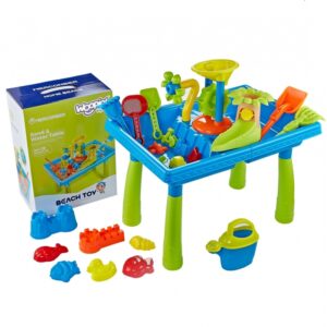 Pakiranje in vsebina kompleta mize za pesek in vodo z dodatki