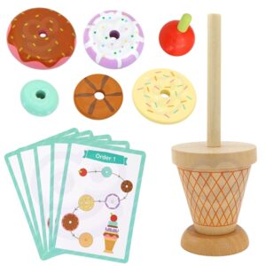 Lesena igrača sladoled z nalogami za sestavljanje – razvijanje fine motorike in prepoznavanja