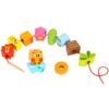 Otroški komplet za nizanje živali in cvetlic na rdečo vrvico