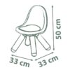 Skica dimenzij otroškega stolčka s sedežno višino.