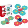 Set barvitih spinner igrač z rožicami za otroke.