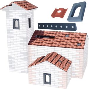 Gradbeni komplet iz penastih zidakov za sestavljanje hiš in stolpov.