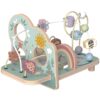 Lesena motorična miza z labirintom in pisanimi kroglicami