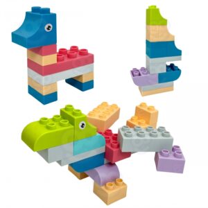 Pisane otroške gradbene kocke za sestavljanje likov