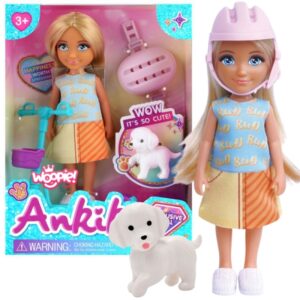 Punčka Anika z belim kužkom in skirojem