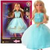 Lutka v modri bleščeči obleki klasičnega sloga
