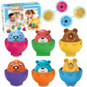 Otroške barvite jajčne igrače z živalskimi obrazi