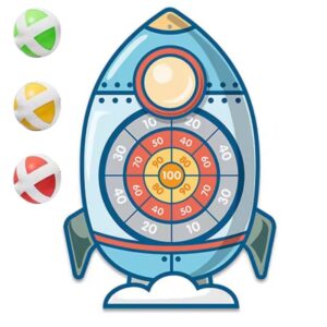 Otroška raketa tarča z žogicami na ježka