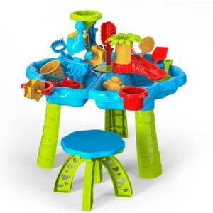 Otroška igralna miza s pripomočki za pesek in vodo